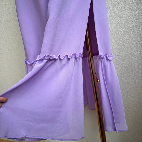 Lovers and Friends Arden Midi Chiffon with Side Seam Slits Dress Purple Lilac  S - Picture 5 of 15